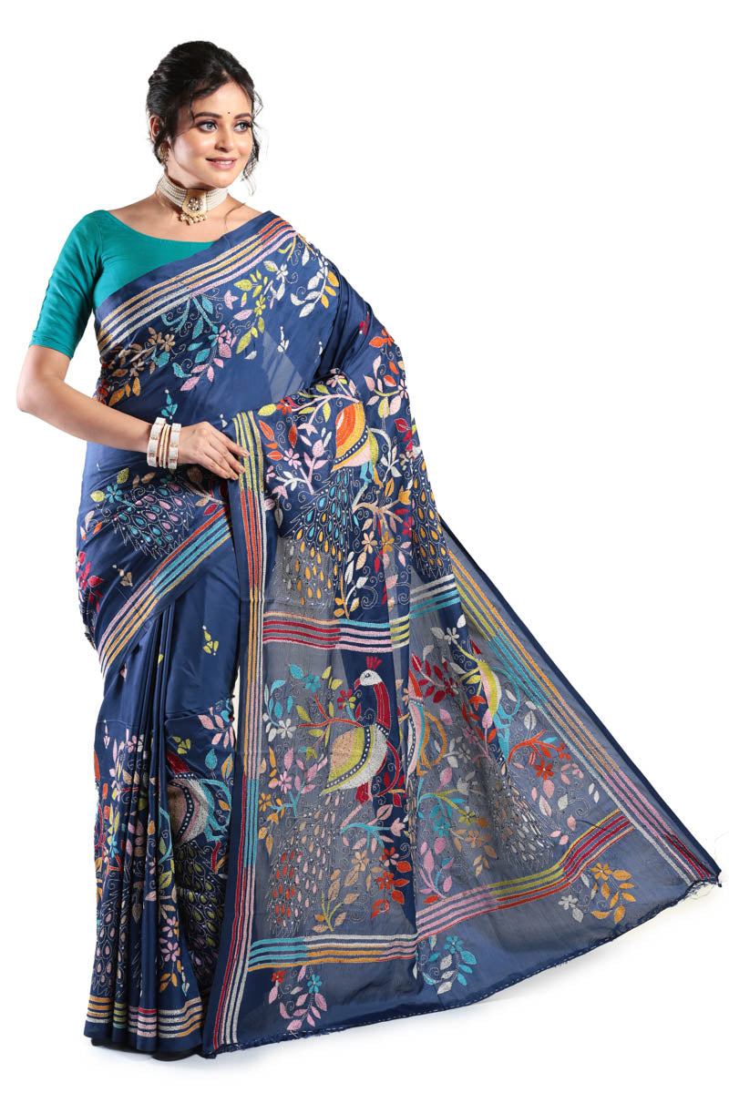How to Identify Authentic Hand-Embroidered Kantha Sarees (And Not Machine-Made)