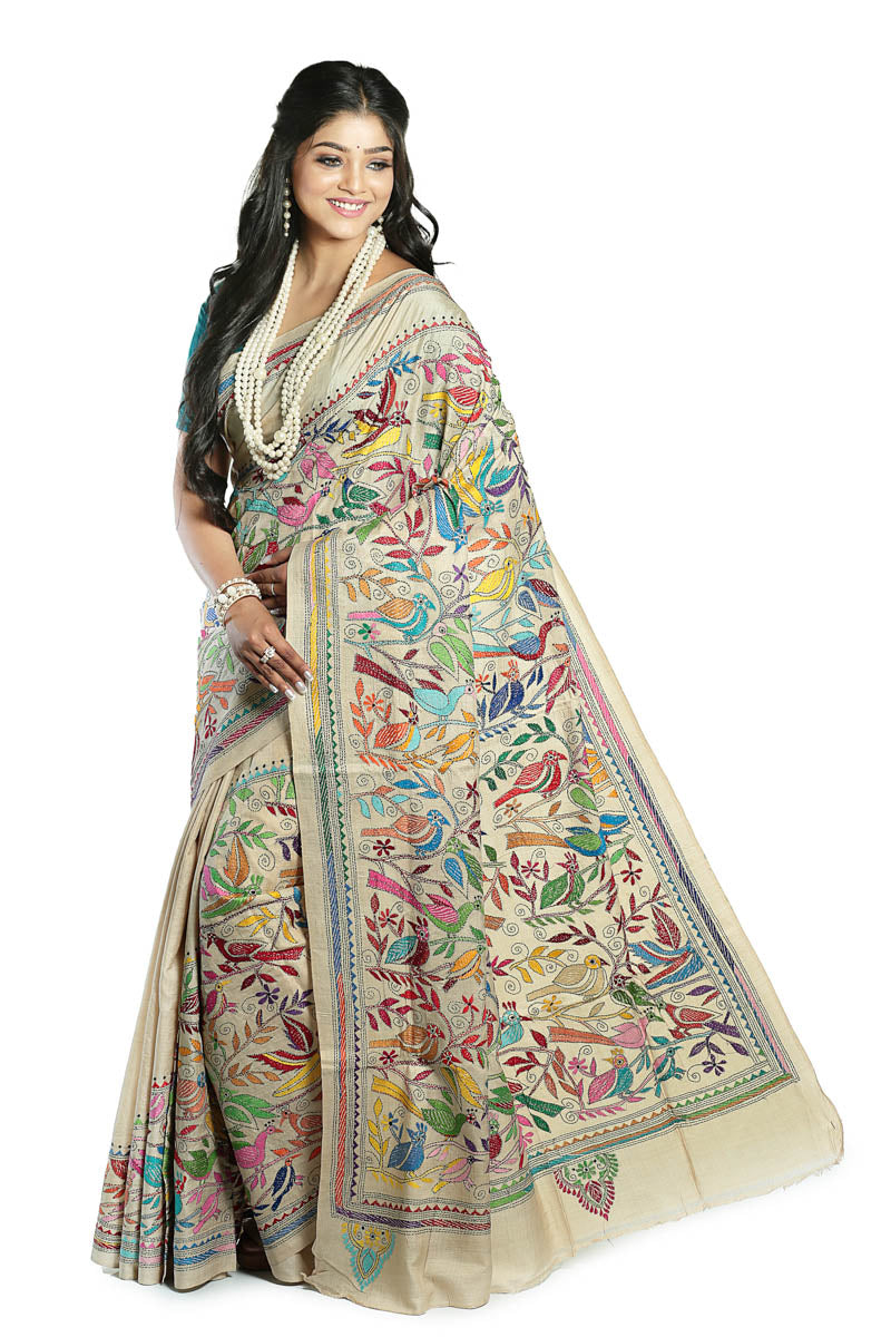 10 Gorgeous Kantha Stitch Sarees You Can Buy Online Today