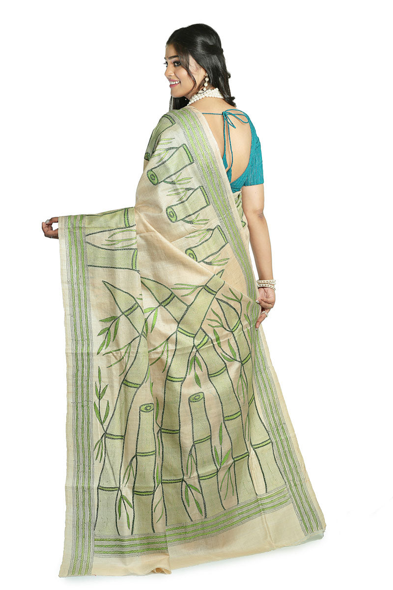 Real vs Fake Kantha Stitch Saree: