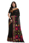 Stylist Black Soft Handloom Cotton Saree