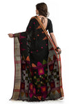 Stylist Black Soft Handloom Cotton Saree