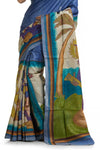 Pure Hand painted with Kanthastitch Saree