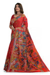 Multi Colour Hand Thread Work Sari 7722