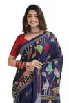 Stylist Blue Multi Colour Kantha Saree 7734