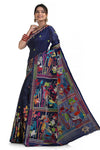 Multi Colour Blended Silk Kantha Work Saree 7751