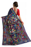 Multi Colour Blended Silk Kantha Work Saree 7751