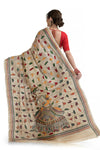 Epic Pattern Tussar Silk Kantha Stitch Saree 7804
