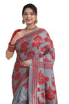 Designer Pure Silk Kantha Stitch Saree