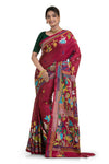 Blended Silk Kantha Work Sari 7838