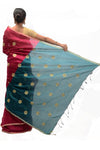 Bengal Handloom Desinger Bi color saree