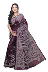 Gujarati Stitch Silk Blend Saree - Elegant Ethnic Attire