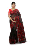 Elegant Black Dhakai Jamdani Saree with Exquisite Handwoven Patterns