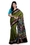 Silkmark Kantha Stitch Saree with Batik Work