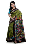 Silkmark Kantha Stitch Saree with Batik Work