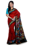 Pure Silk Hand Thread work Saree with Batik Print