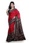 Pure Silk Batik Print with Hand Thread work Saree