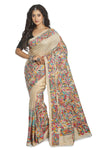 Flower Pattern Tussar Silk Saree