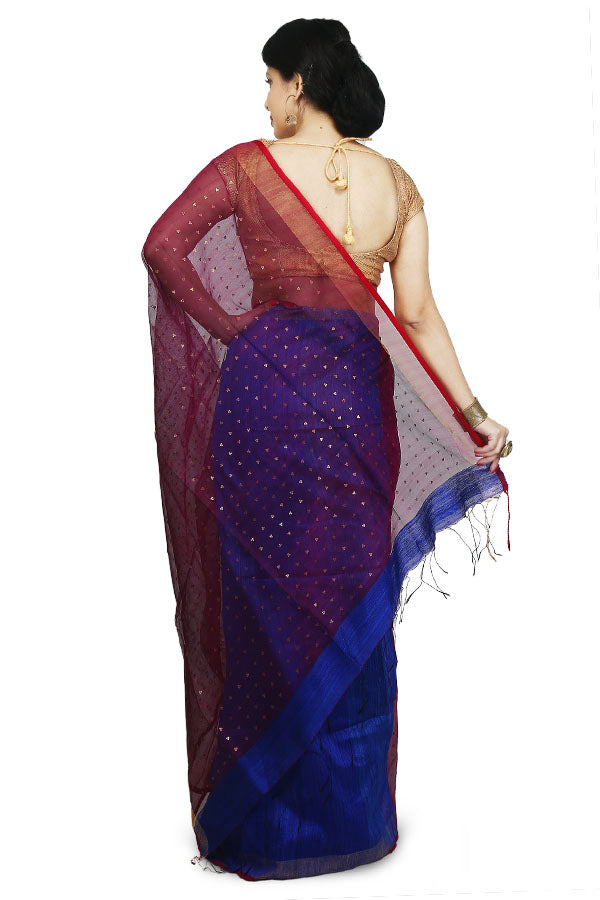 Designer Matka-Resham Silk Two Shaded Saree – banglarsare